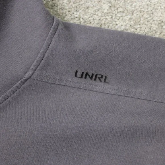 UNRL Hoodie Mens XL Gray Performance Stretch Hooded Sweatshirt Pullover - Picture 4 of 11